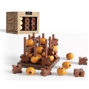 Studio Mercantile Nwt Wooden Stacking Tic tac toe 3d Game